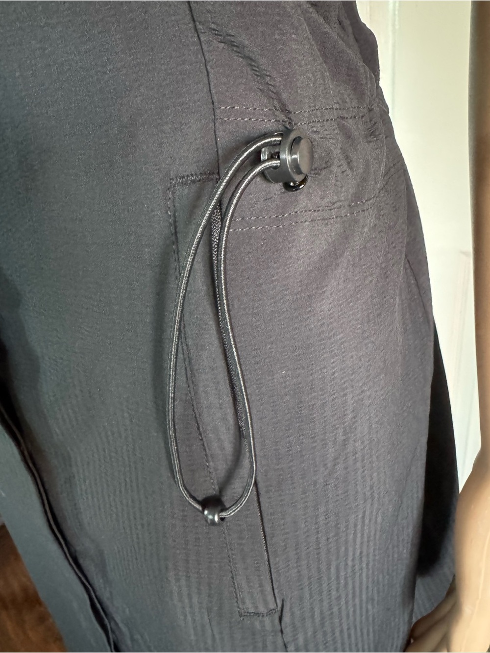 Avalanche Sleeveless Black Shirt Dress with adjustable waist - Picture 3 of 7